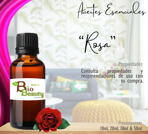 Aceite Esencial Rosa 10ml Aromaterapia