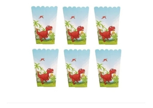  Cajas Para Cabritas Dinosaurio Pack 6 Unidades Globifiesta