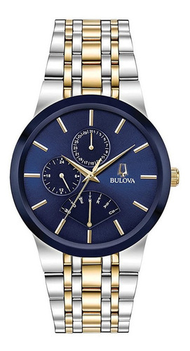 98c132 Reloj Bulova Futuro Dorado/plateado/azul