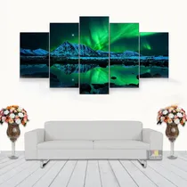 Comprar Quadro Decorativo Paisagem Aurora Boreal 115x60 5 Peças N05