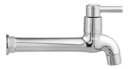 Torneira Tanque Jardim Cozinha Parede Abs 1058 C-72 ¼ Vol. º Acabamento Cromo brilhante Cor Prateado
