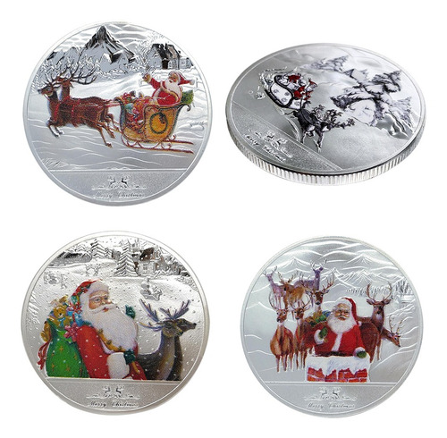 Imagen 1 de 12 de Moneda Conmemorativa De Navidad Plata X4