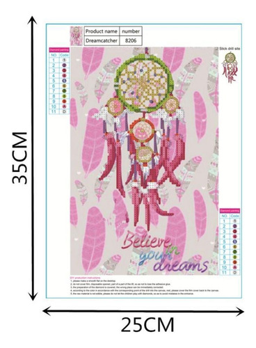 Pintura Diy De 5d Diamante Artesanal Dreamcatcher 8206