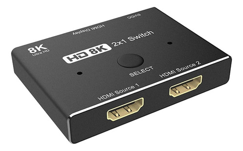 . Conmutador 2.1 Compatible Con Hdmi 8k 2 En 1 Salida De .