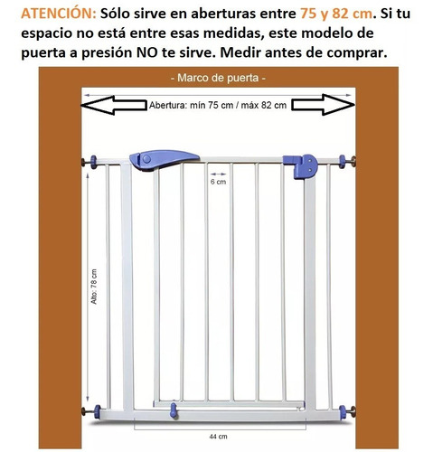 Puerta De Seguridad Niños Bebe Metalica Extensible Escalera