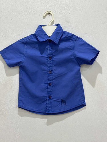 Camisa De Niño Azul Manga Corta Talle 2