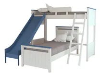 Comprar Cama Puente Dormitorio Juvenil + Tobogan + Cama 1 Plaza