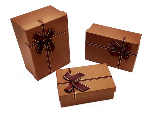 Pack 3 Cajas Rectangulares Triple Print Y Liso Regalo Amor