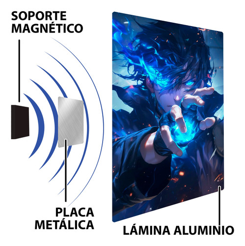 Colección Cuadros Solo Leveling Metal + Soporte 20x30 Poder