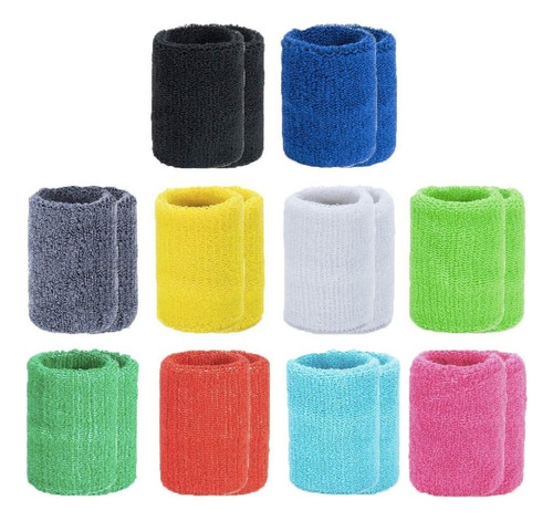 A 10 Par Muñequeras Sudor Microfibra Algodon Gym Pulsera