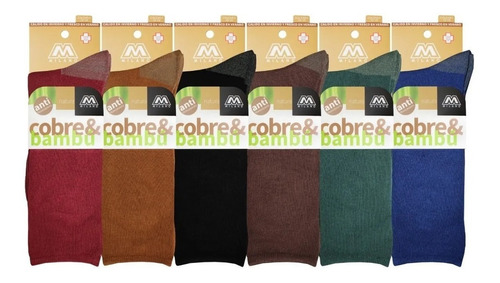 X6 Calcetines De Vestir Con Fibra Bambú + Cobre Para Mujer 