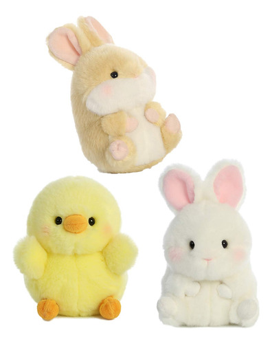 Peluches Aurora Rolly Pets Pollo Chickadee Conejito Blanco Y