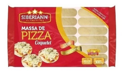 Kit4 Pc Massa  Pizza Coquetel 300g Leve Crocante 120 Un Nfe 