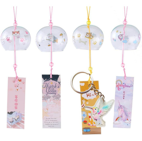 4 Set Japonesas Campanas De Viento Animales Hechas Mano