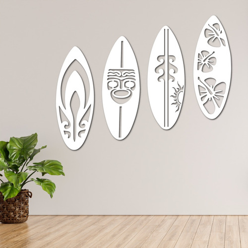 Imagen 3 de 9 de Cuadro Madera Moderno Calado Decorativo Mdf Tablas De Surf