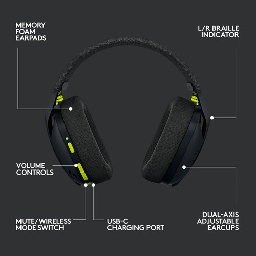 Imagen 8 de 10 de Auricular Gamer Inalámbrico Logitech G435 Lightspeed Negro