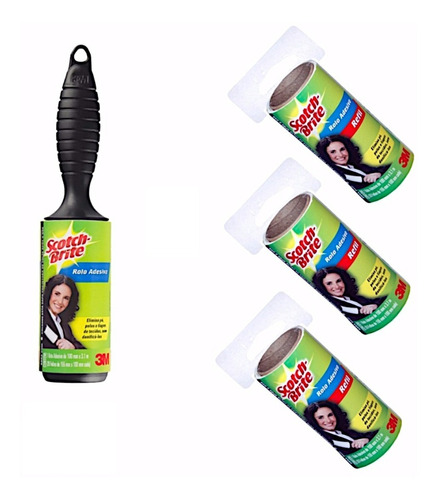 Tira Pelo Rolo Adesivo Scotch Brite 100mm X 3,1m C/ 3 Refils