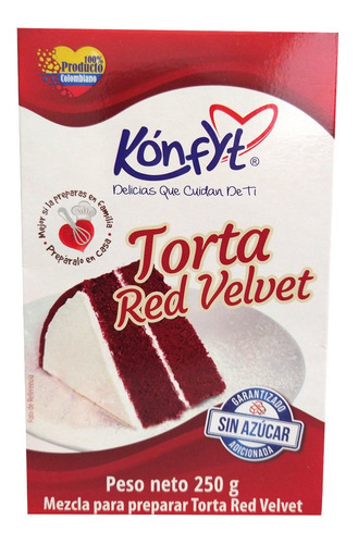 Imagen 1 de 1 de Torta Red Velvet Konfyt Sin Azúcar 250g