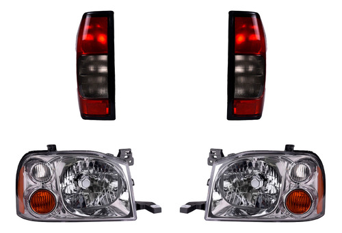 Faros + Calaveras 4 Pzas Nissan Frontier 06 Al 08 Depo