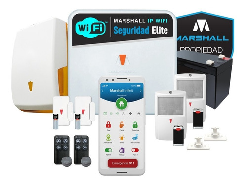 Kit Alarma Inalámbrica Marshall Ip Wifi Aplicación Celular Marshall Smart Marshall 3 Casa Hogar Comercio Domiciliaria