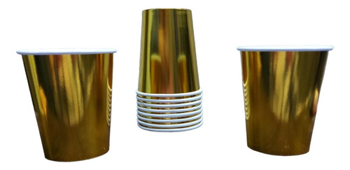 Pack X10 Vasos Descartables Plata Gris Metalizados Cotillón