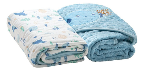 Toalla De Baño Baby Mink Con Capucha Para Bebé 2 Piezas