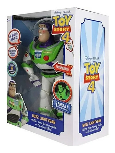 Toy Story 4 Buzz L. F. Acción Habla 6 Frases, Brilla/ocurida