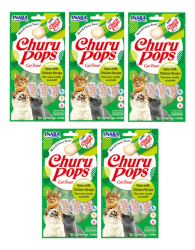 Inaba Cat Snack Churu Pops 4 Piezas Gato | Sabor Pollo X 5 U