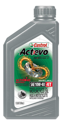 Aceite Moto Actevo 4t 10w-40 Part Syn 1lt Castrol