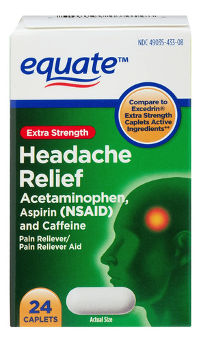 Equate Acetaminofen Y Aspirina Para Aliviar El Dolor 24 Pza