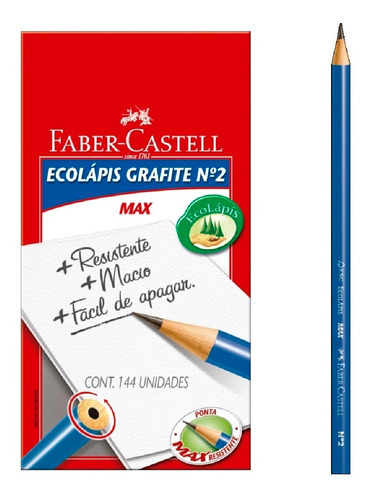 Caixa De Lápis Preto Nº 2 C/144 - Faber Castell
