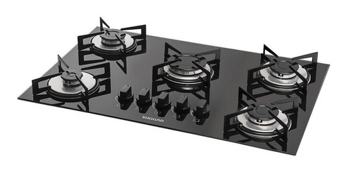 Cooktop A Gas 5 Bocas Suggar Fg5005vp Preto Bivolt