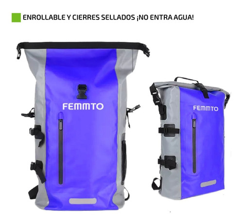 Imagen 5 de 10 de Mochila Estanco De Aire Libre 25 Lts Femmto Mochilero Viaje