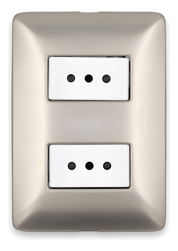Enchufe Doble 2p+t 10a 250v Blanco/champagne Bticino Matix