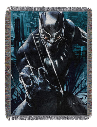 Manta Con Tapiz Tejido Ripper De Marvels Black Panther,