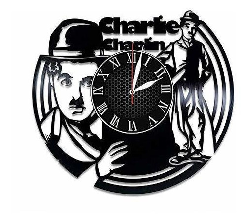 Charlie Chaplin - Reloj De Pared De Vinilo Hecho A Mano, Dis