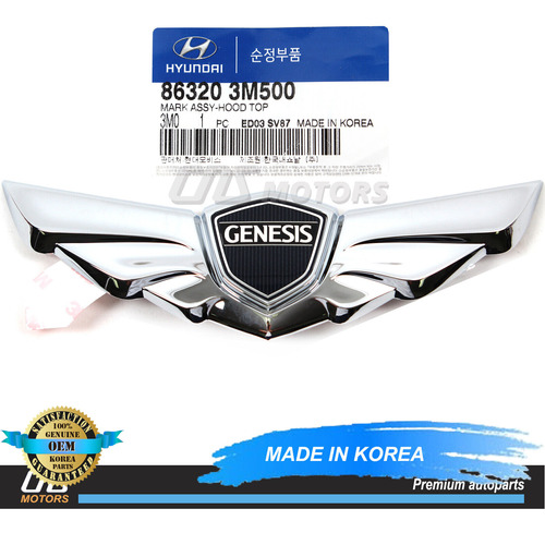 Genuine Hood Wing Emblem For 2009-2014 Hyundai Genesis O Ddf