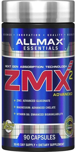 Allmax Zma X2 90 Capsulas Zinc Magnesio Vitamina B6