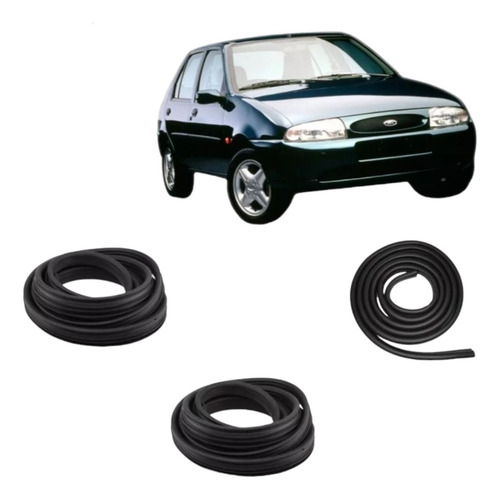 Kit Borracha Guarnicao De Porta + Porta Malas Ford Fiesta