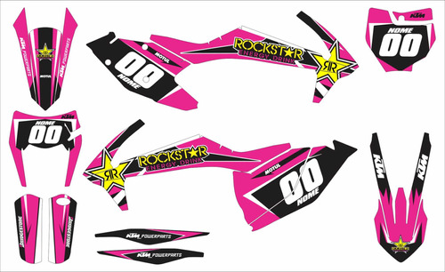 Adesivo Moto Cross Trilha Ktm Sx F 16-18 Rockstar Lm259