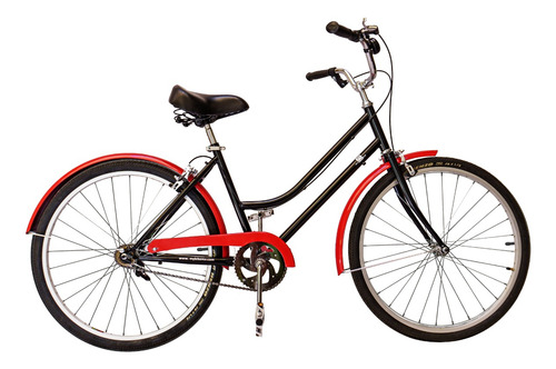 Bicicleta Vintage Urbana C/ Nombre 6 Vel Rojo Mybikemx