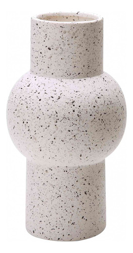 Vaso Decorativo Cilíndrico Em Cerâmica Branco 24x11 Cm
