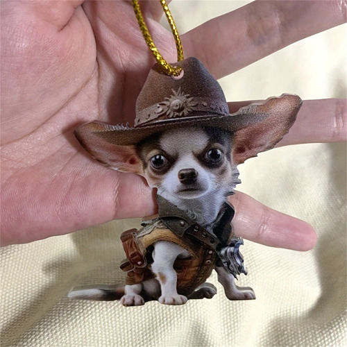 Llavero Con Forma De V Cowboy, Bonito Perro, Diseño Plano En