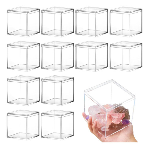 12 Piezas De Cubo Cuadrado De Acrílico Transparente Pe...