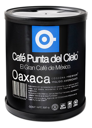 Café molido Punta del Cielo Cosecha Premium Oaxaca Americano en lata sin TACC  300 g