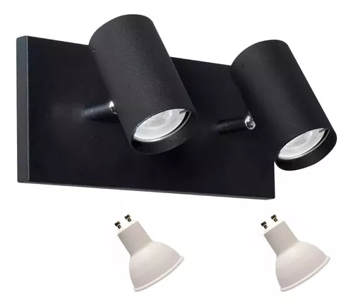 LUZ DESING, Aplique Pared Luz Led 3 Luces 15w Moderno Baño Negro Mks
