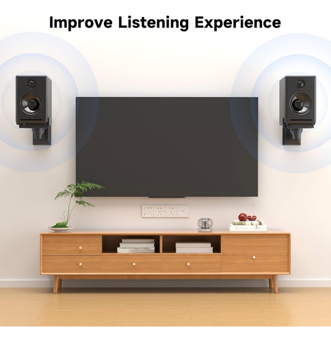 Base Soporte De Altavoces Para Pared Ajustable Movible 2pz