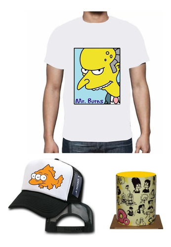 The Simpson Mr Burns Combo Mugs + Gorra + Camiseta
