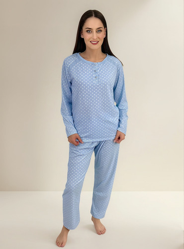 Pijama Star West 460 Mujer Pantalón Larga Algodón Puntos