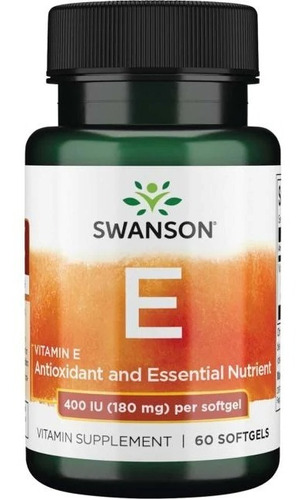 Vitamina E Antioxidante 400 Iu 180 Mg 60 Softgels De Swanson